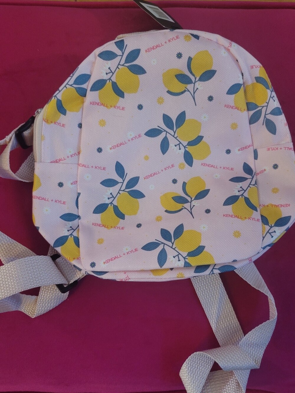 Kendall & Kylie Kids Pink Lemon Print Mini Backpack